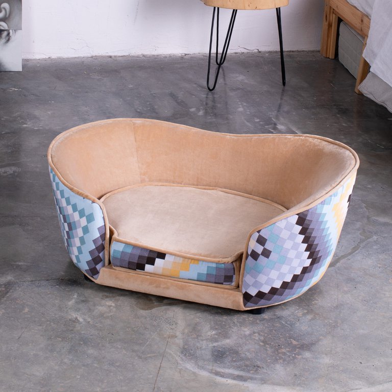 Диван Teddy бежевый для средних по размеру собак и кошек