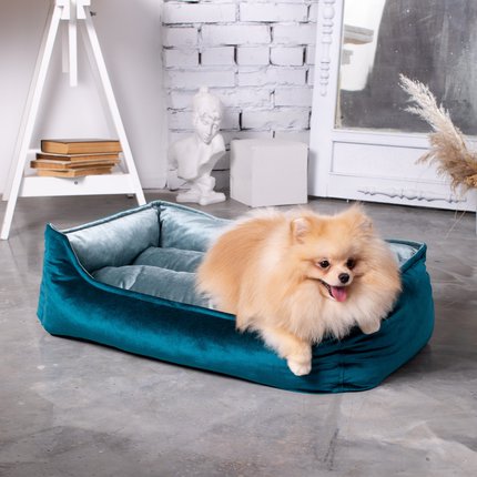 Лежак Ginger бирюзовый для средних по размеру собак и кошек
