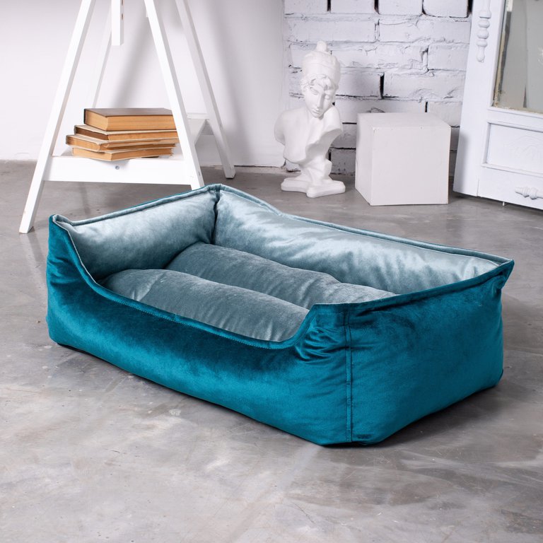 Лежак Ginger бирюзовый для больших собак